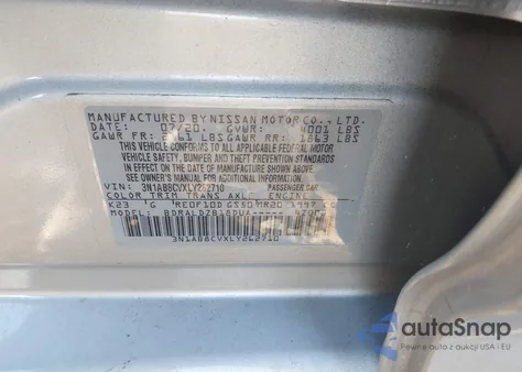 2020 Nissan Sentra Sv Xtronic Cvt z USA, uszkodzony, nr VIN 3N1AB8CVXLY262710